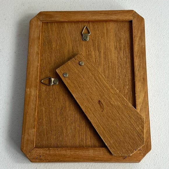 Vintage Wooden Frame Table Top Wall Oak Wood 5 x 7 inch Modern MCM - Picture 3 of 10